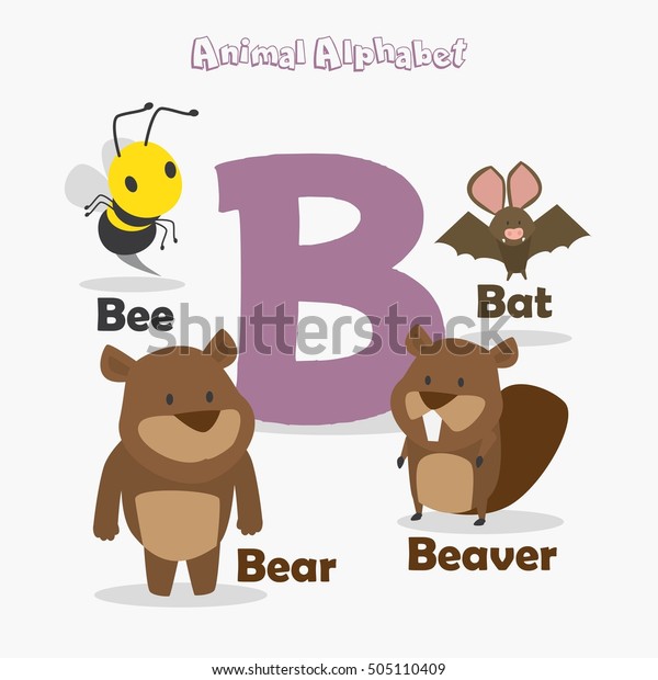 Cute Animal Zoo Alphabet Letter B: เวกเตอร์สต็อก (ปลอดค่าลิขสิทธิ์ ...