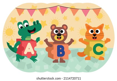 Cute animals at abc party