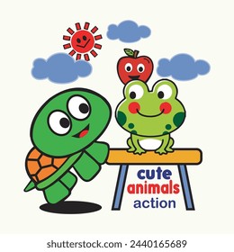 cute animals action,design cartoon vector illustration