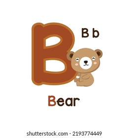 Cute Animals alphabet for kids education.