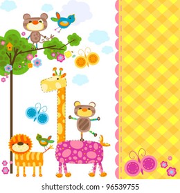 cute animals background for cards