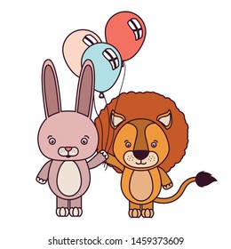 cute animals with balloons helium