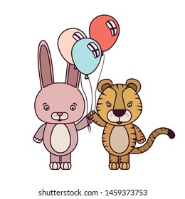 cute animals with balloons helium