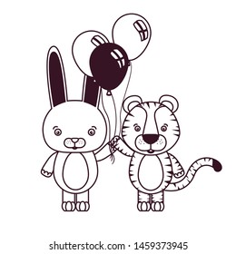 cute animals with balloons helium