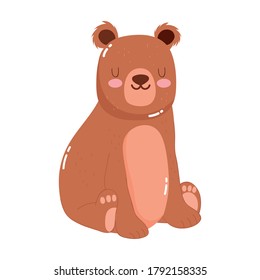 cute animals bear cartoon isolated icon design white background vector illustration