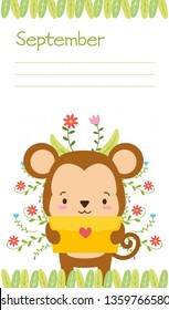 cute animals calendar