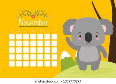 cute animals calendar