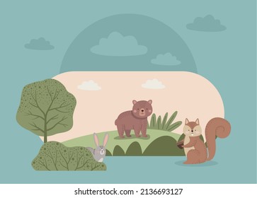 cute animals in the camp characters