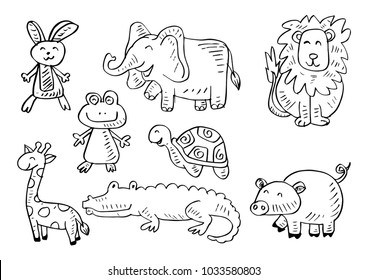 Set Funny Catsvector Sketch Illustration Stock Vector (Royalty Free ...