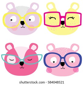 Cute animals cartoon artwork vector