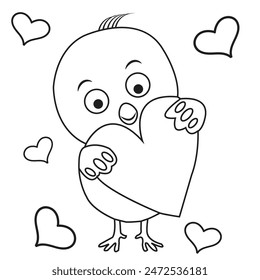  cute animals and cartoon character Coloring page outline for kids