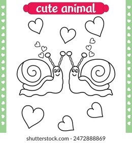  cute animals and cartoon character Coloring page outline for kids