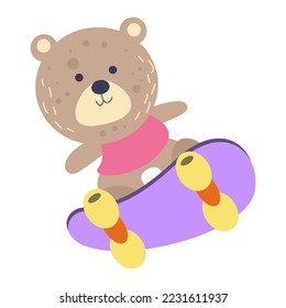 Cute Animals Cartoon Characters doing activities suitable for children's clothing designs