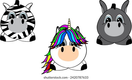 cute animals cartoon pack collection set illustration in vector format