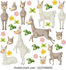 Dibujo animado de animales pequeños sobre fondo blanco