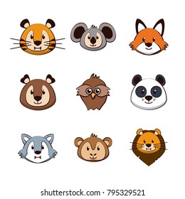 Cute animals cartoons icons