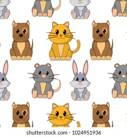 cute animals character background design