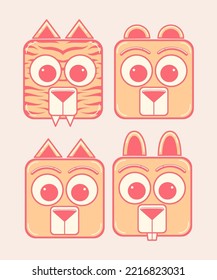 Diseño de ilustraciones de caracteres de animales de corte