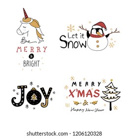 Cute Animals Christmas Vector