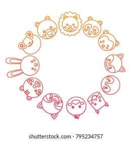 cute animals circle with head wildlife funny