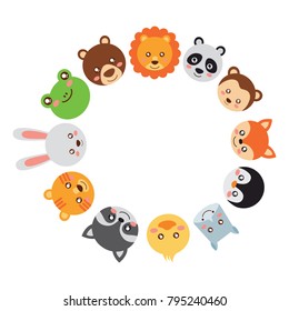 cute animals circle with head wildlife funny