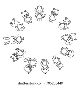 cute animals in circle  icon image 