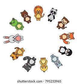cute animals in circle  icon image 