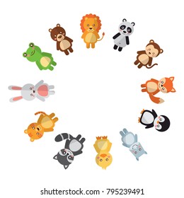 cute animals circle wildlife cartoon image