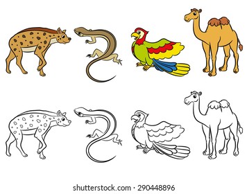 Cute animals collection. Vector illustration.