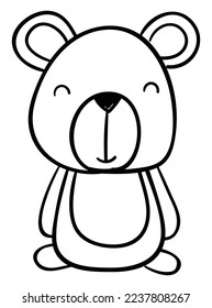 Cute Animals Coloring Page .