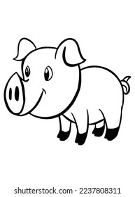 Cute Animals Coloring Page .