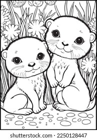 Cute Animals Coloring Pages for kids