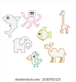Cute animals computer graphic art