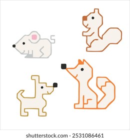Animales lindos arte gráfico por computadora