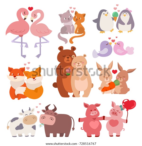 Vector De Stock Libre De Regalias Sobre Animales Curados Parejas