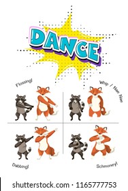 Cute animals dancing concept illustration