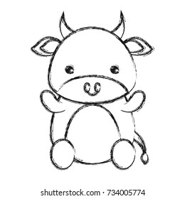 cute animals design cow