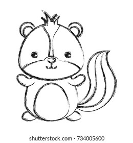 cute animals design skunk