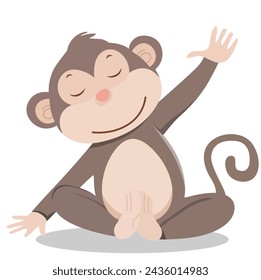 Cute animals doing yoga ,Adorable monkeys