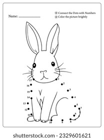 Cute Animals Dot To Dot Pages for kids, Animals Coloring pages, Dot To Dot Connect, Black and White.