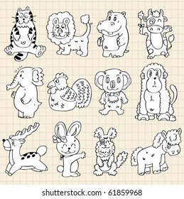 cute animals draw