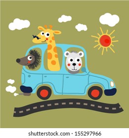 cute animals driving