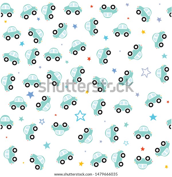 Cute animals driving cars\
pattern