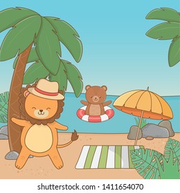cute animals enjoying summer vacations