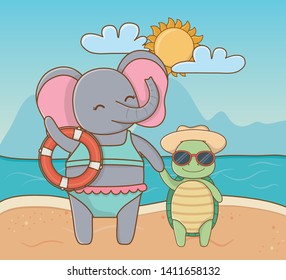 cute animals enjoying summer vacations