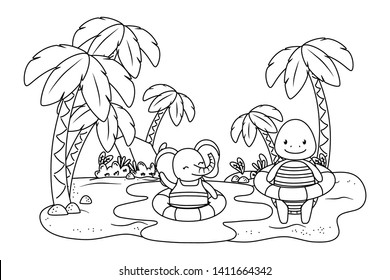 cute animals enjoying summer vacations