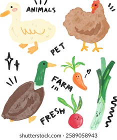 cute animals and farm elements design for templates.