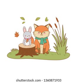 cute animals in the field woodland characters