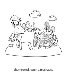 cute animals in the field woodland characters