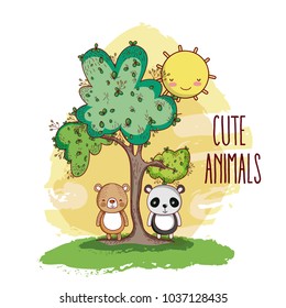 Cute animals in the forest